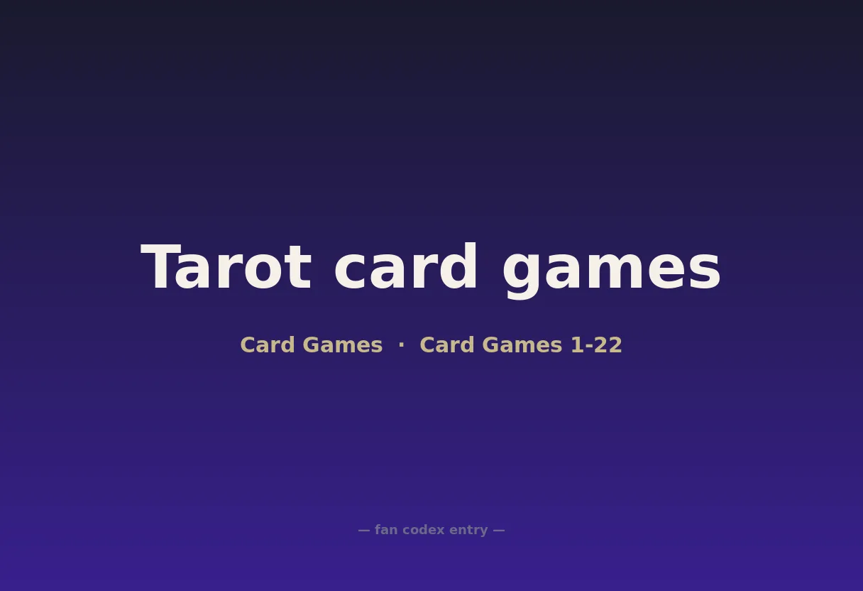 Tarot card games